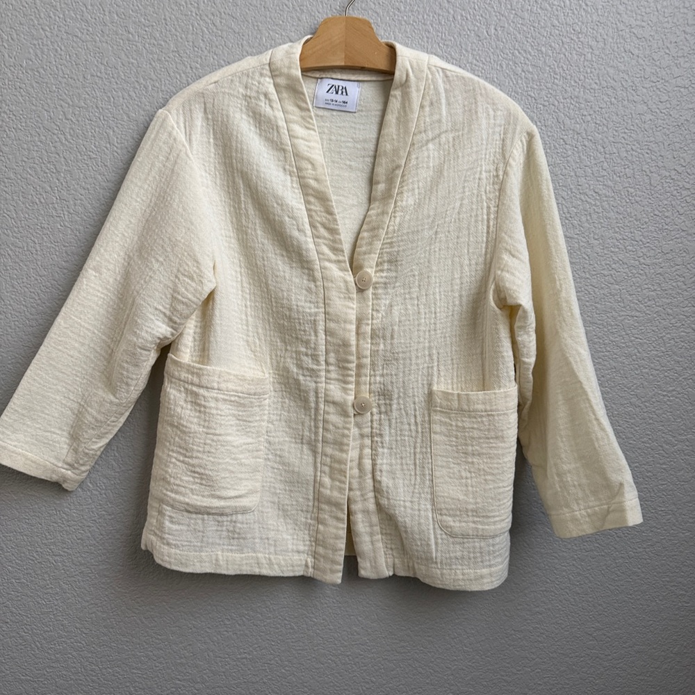 Zara Girls Cream Gauze jacket size 13/14